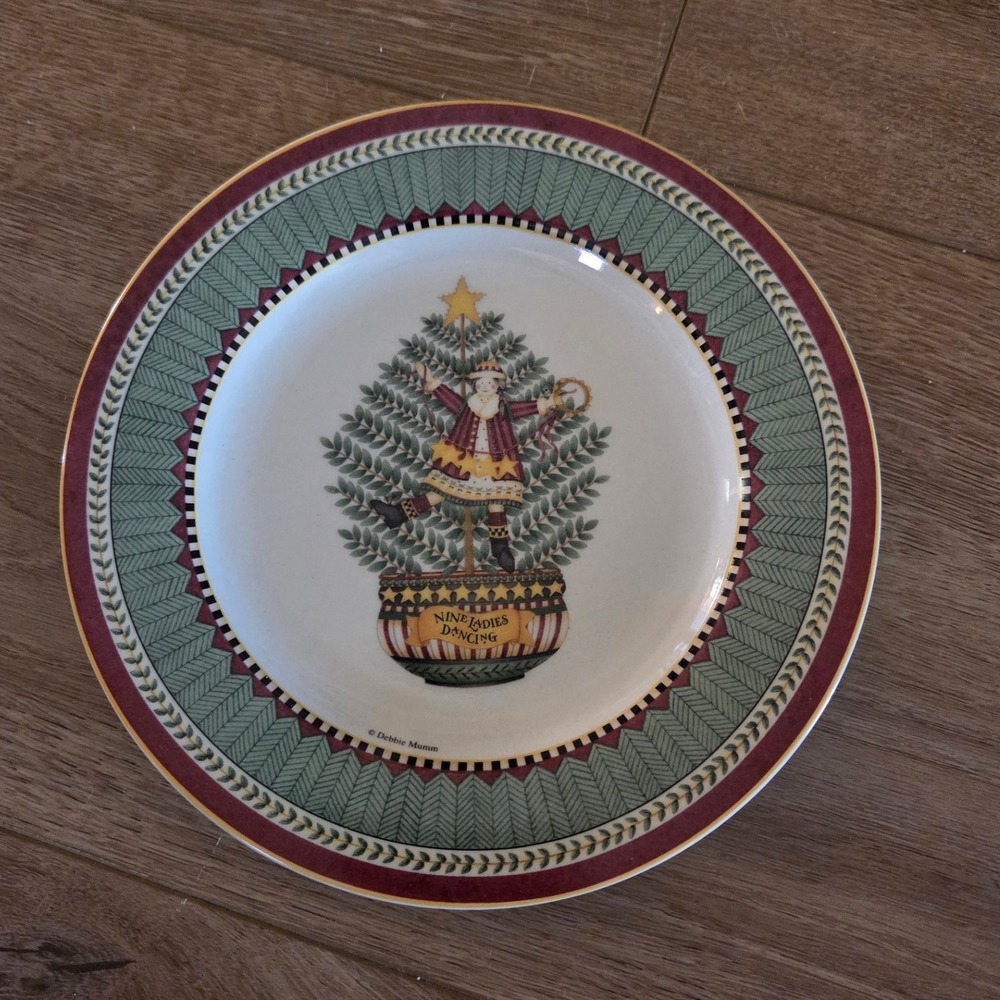 90s Debbie Mumm‎ Sakura 12 Days of Christmas Nine Ladies Dancing Plate